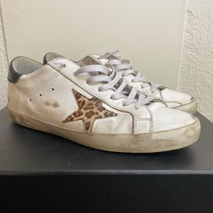 Golden Goose Super-Star sneakers with leopard star